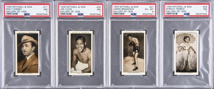 1936 Mitchell & Son "Gallery of 1935" Complete Set (50) – Featuring Joe Louis, Walt Disney and Shirley Temple